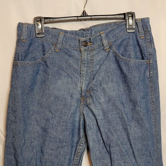 Levis Orange Tab Bell Bottoms 696 Light Weight 1975 Talon Zipper 12 Button - Picture 2 of 14